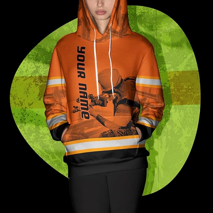 Matedecor High Visibility Hi Vis Hoodie for Men - Jobs Collection Custom Name Class 3 Reflective Safety Workwear
