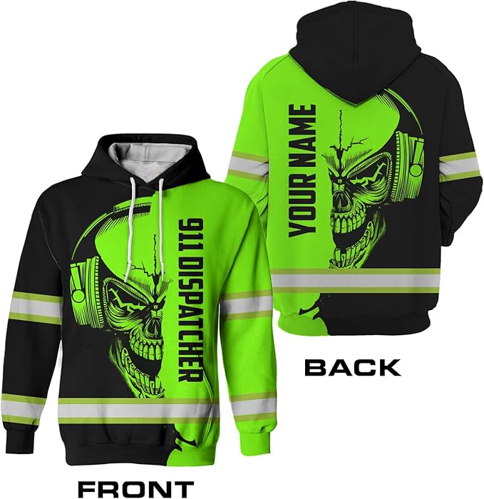 Matedecor High Visibility Hi Vis Hoodie for Men - Jobs Collection Custom Name Class 3 Reflective Safety Workwear