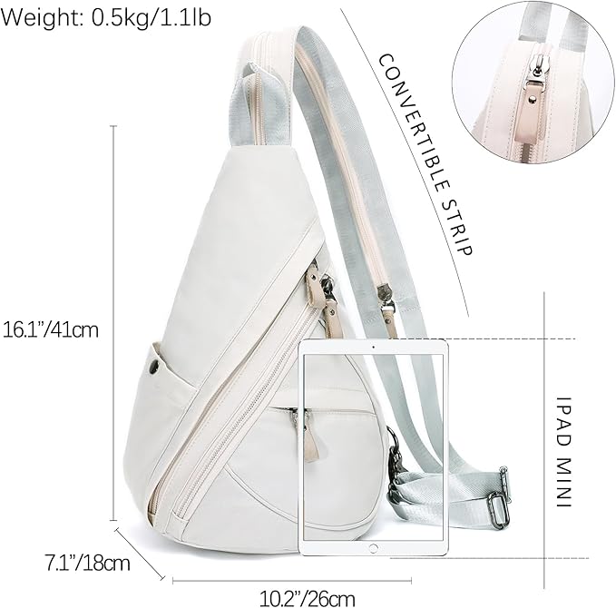 KL928 Nylon Sling Bag - Small Crossbody Backpack Shoulder Casual Daypack Multipurpose Rucksack for Men Women