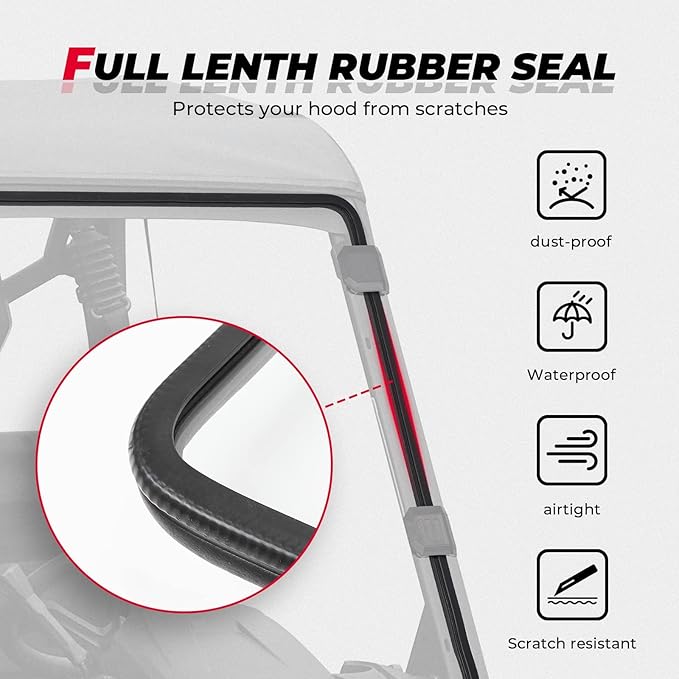 KEMIMOTO UTV Front Full Windshield SXS Front Windscreen Slide-Vent Polycarbonate Wind Screen Compatible with Can Am Defender HD 5/ 8 / 10 / MAX 2016 2017 2018 2019 2020 2021 2022 2023 2024 2025