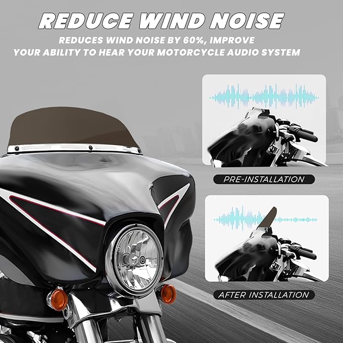 5" Windshield Windscreen Compatible for Harley Touring Electra Street Glide FLHX FLHT 1996-2013 (Tint, 5")