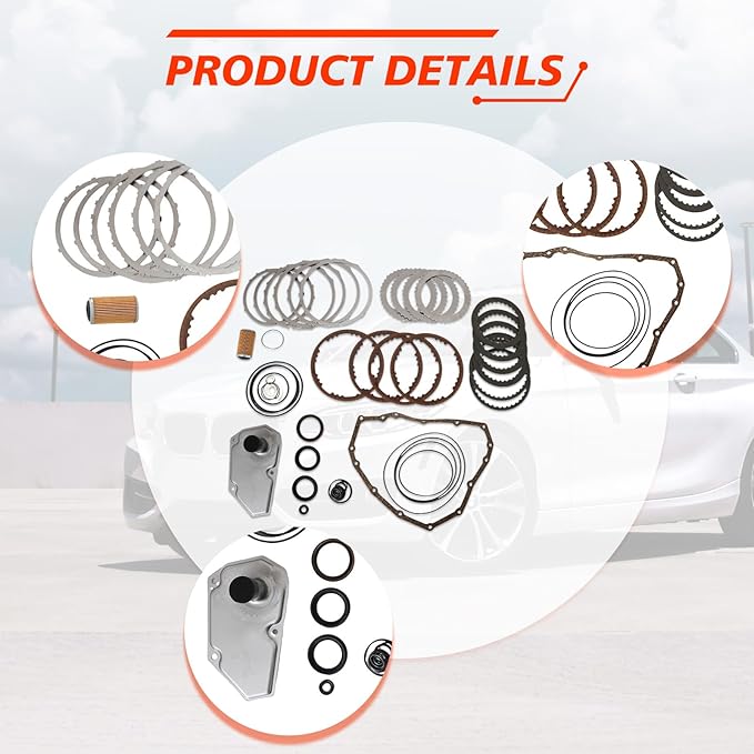 Transmission Master Rebuild Kit, Compatible with Nissan Sentra NV200 Chevrolet Spark, Automotive Replaces Part with Filter Clutch Disc JF015E RE0F11A