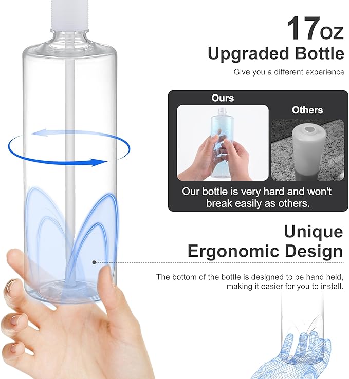 GAGALIFE Kitchen Sink Soap Dispenser with Large Bottle, Built in Sink Soap Dispenser Refill from Top, Brushed Gold
