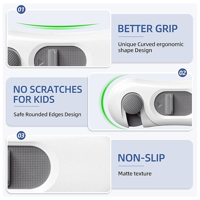 5-Pack Child Proof Refrigerator Lock with 3M Adhesive, Baby Child Safety Cabinet Locks, Kids Safety Fridge Locks for Oven Drawers Freezer Door Latches- White