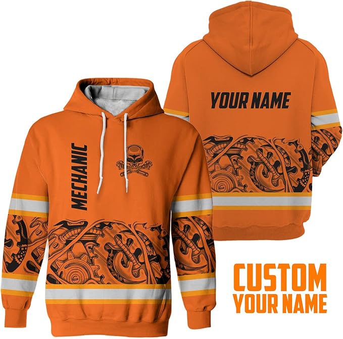Matedecor High Visibility Hi Vis Hoodie for Men - Jobs Collection Custom Name Class 3 Reflective Safety Workwear