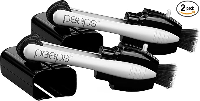 CarbonKlean Peeps Eyeglass Lens Cleaner - Efficient and Durable Carbon Microfiber Technology - Exclusively Used by NASA - 500 Uses (Black, 2 Pack)
