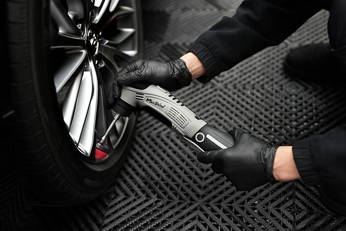 Maxshine 3 Pieces Professional Mini Cordless Polisher with Cutting & Polish Compound Kit (M0312 V2) - Lightweight (1.93 lbs), 6-Speed, DA/Rotary Polisher - Portable Auto Detailing Tool