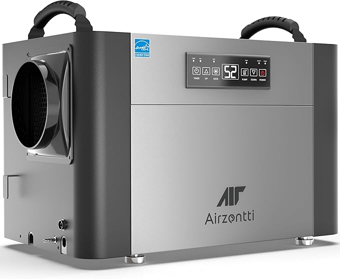 155 Pints Commercial Dehumidifier for Basement with Pump and Drain Hose, Large Space Dehumidifier for Crawl Space, Attic, Garage, Home, Industrial, Water Damage, Auto Defrost, Energy Star