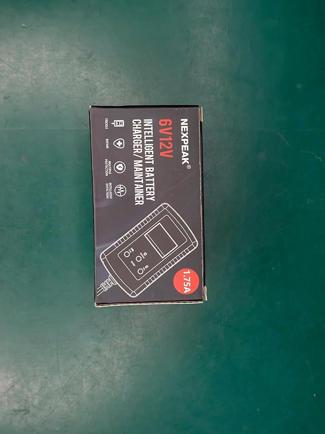 1.75-Amp Car Battery Charger, 6V and 12V Smart Fully Automatic Battery Charger Maintainer, Trickle Charger, Battery Desulfator for Car, Lawn Mower, Motorcycle, Boat, Marine Lead Acid Batteries