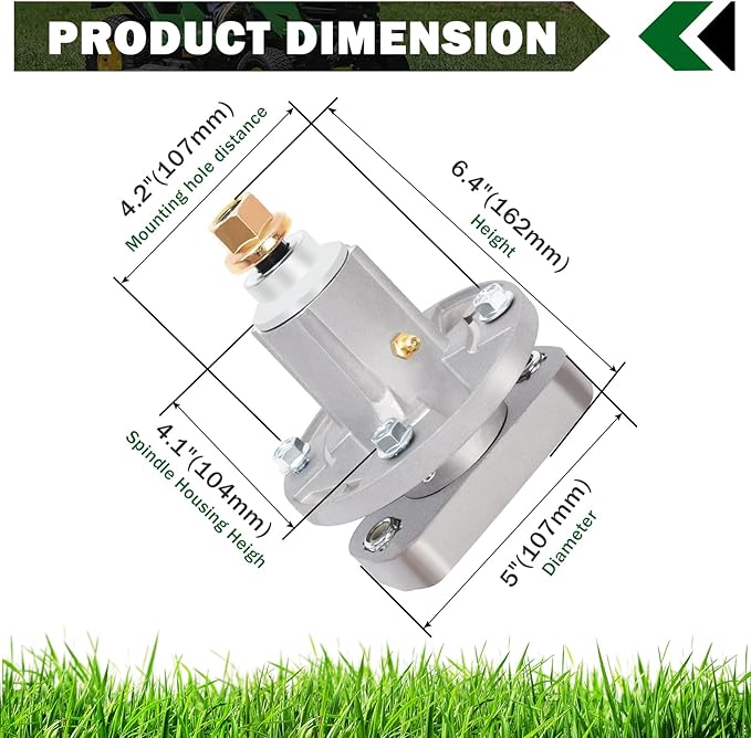 CheeMuii 3 Pack Lawn Mower Deck Spindles Fit for John Deere L100 L107 L108 L110 L111 L118 L120 L130 155C 190C Replace for GY20050 GY20785 GX20250 42" 48" Deck Spindles
