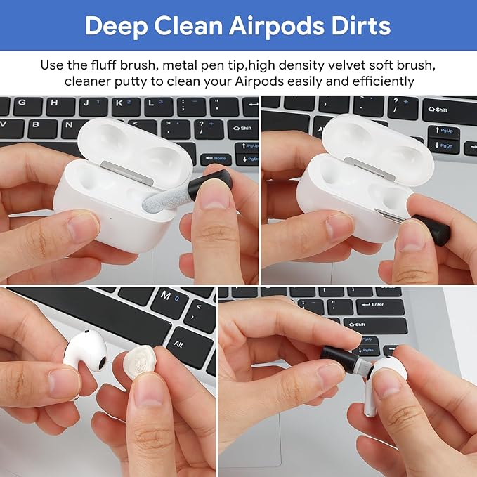 Phone Cleaning Kit for iPhone Cleaner,12 in 1 Port Cleaner Repair & Restore Tool for AirPod iPhone 17 16 15 Pro Max iPad Samsung etc,Phone Cleaning kit for Lightning and USB C Charging Port, Cables