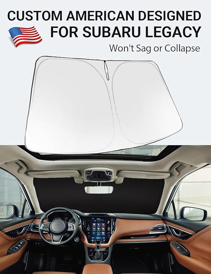 Proadsy Windshield Sun Shade for Subaru Legacy 2020-2023 2024 2025 Foldable Front Sunshade Protector Sun Visor Blocks UV Rays Keep Car Cooler