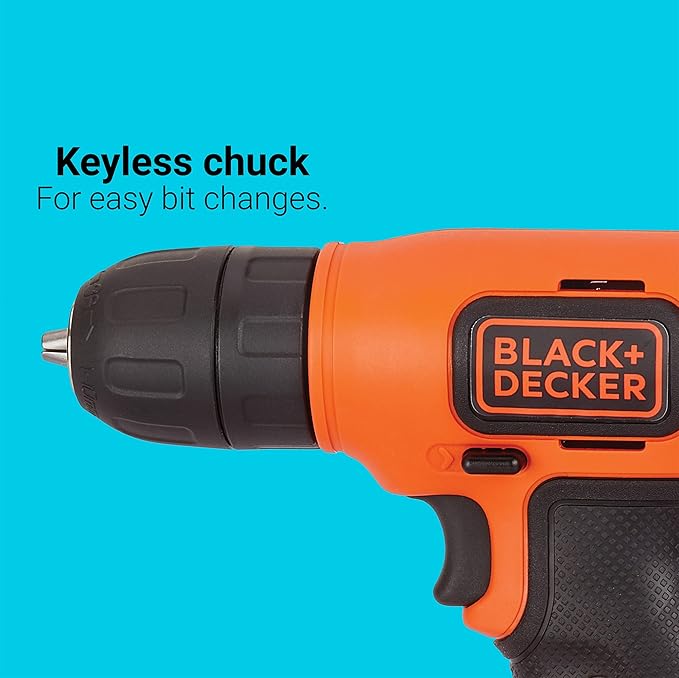 BLACK+DECKER 8V MAX* Cordless Drill + 43 pc. Home Decor Project Kit (BDCD8HDPK)