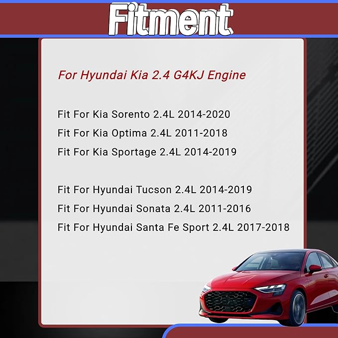 2.4L G4KJ Engine Rebuild Overhaul Kit w/Crankshaft Head Gasket Set,Piston Set Connecting Rods Fit for Kia Sportage Optima Sorento Hyundai Tuscon Sonata Santa Fe Sport 2.4L 2011-2019