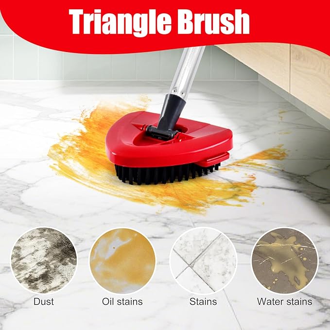 Spin Mop Handle Replacement for OCedar,Mop Handle for OCedar,4-Section 30-58" Mop Handles for O Cedar, 2 Pack Mop Scrubber and Mop Base for Ocedar EasyWring 1 Tank,Use for Hard Floor Cleaning