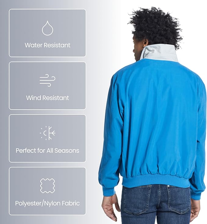 Weatherproof Men's Golf Jacket - Lightweight Windbreaker, Water-Resistant Microfiber Shell, Perfect for Golf & Casual Wear