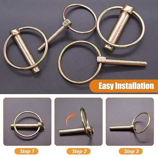 mankk 12Pcs 4 Sizes Lynch Pin Assortment Kit Tractor Pins Linch Pins 3 Point Hitch Pins for Farm Tractors Trailers Trucks Lawn Mowers M-128-12PCS