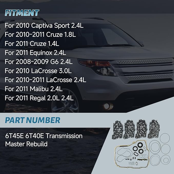 Auto Transmission Master Rebuild Kit 6T45E 6T40E Fits for LaCrosse Regal Cruze Equinox Malibu G6 Captiva Sport