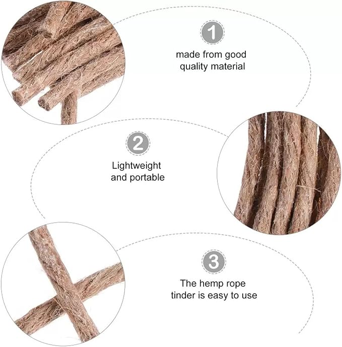 Emergency Fire Starter | Windproof & Waterproof Storm Matches with Waterproof Case & Wax Rope | Survival Gear for Camping, Hiking, Bushcraft, Outdoor Survival