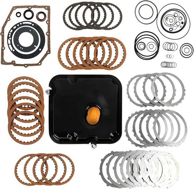 42RLE Transmission Master Rebuild Kit with Gaskets Friction Steel Plates for 2004-2011 Endeavor 3.8L 2007-2011 Wrangler 3.8L 68332423AA, 077909, 077752