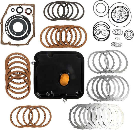 42RLE Transmission Master Rebuild Kit with Gaskets Friction Steel Plates for 2004-2011 Endeavor 3.8L 2007-2011 Wrangler 3.8L 68332423AA, 077909, 077752