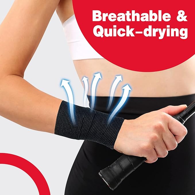 AZEN 40 Pack Self Adhesive Bandage Wrap Black, 2" X 5 Yards Black Athletic Tape, Vet Wrap, Tattoo Grip Tape Wrap，Ankle Tape, Cohesive Bandage Wrap