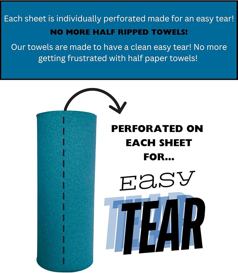 Small Roll Towels, 9x10.5 Inch Sheets, 100 Sheets per Roll, 30 Rolls per Case (Blue)