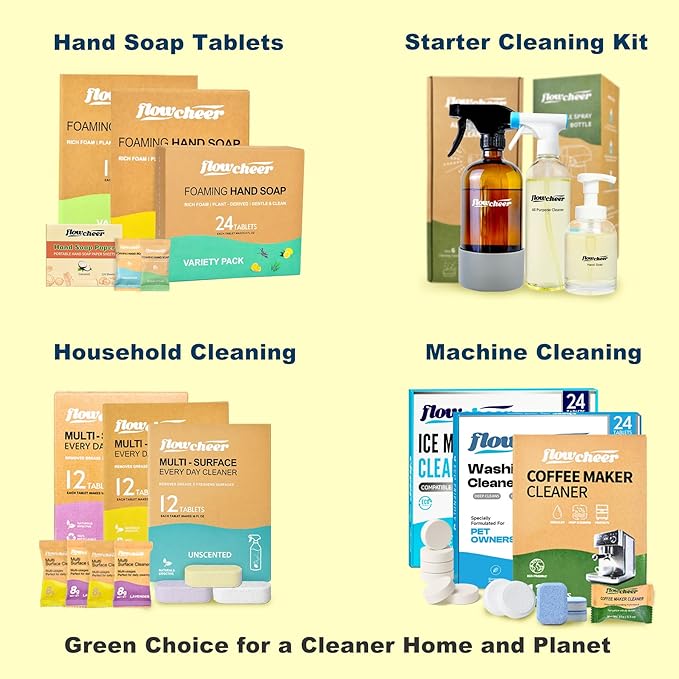 Foaming Hand Soap Refill Tablets, 24 Pack, Makes 216 fl oz (24 x 9 fl oz Bottles),Variety Fragrance,Fresh & Clean Handwash, Eco Friendly foam Soap Tablets