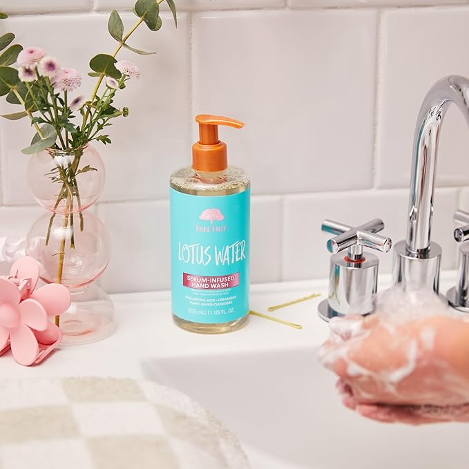 Tree Hut Lotus Water Serum Infused Hand Wash, Nourish & Hydrate Hands with Strengthening Skin Care, Long Lasting Scent, Cleanse & Lock in Moisture, 11 fl oz.