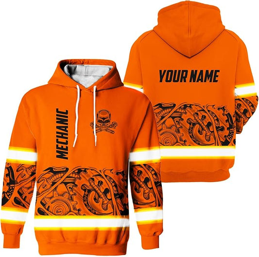 Matedecor High Visibility Hi Vis Hoodie for Men - Jobs Collection Custom Name Class 3 Reflective Safety Workwear