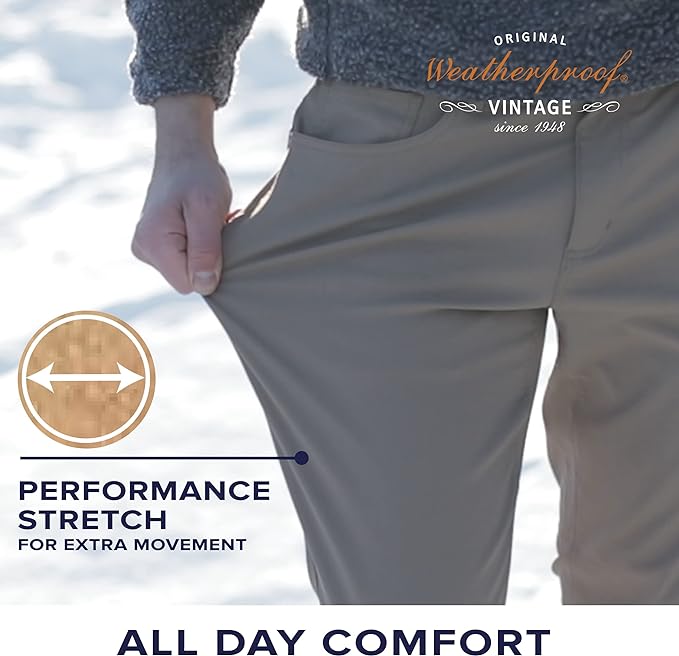 Weatherproof Vintage Hiking Pants - Men Straight Slim Fit Chino Mens Travel Pant, Lightweight Stretch Casual Pants for Men