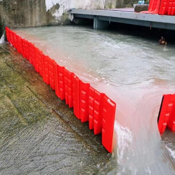Flood Protection Barrier, 2/3/4/5/6/7/8/9/10/20/30-Pcs Wall Plastic Flood Prevention Board Water Absorbent Dams Diverter Door Dam Flood Barrier Water Barrier(10-Pcs)