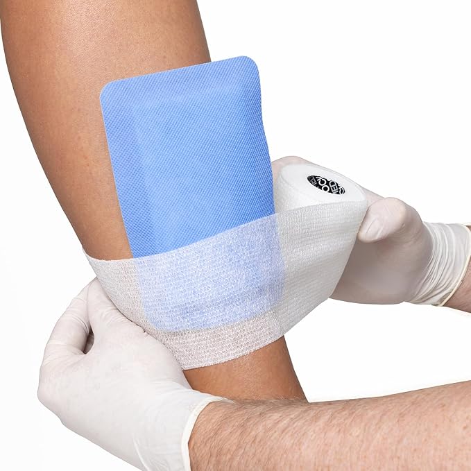 MEDSTOCK Super Absorber Dressing, 4"x6" (Pack of 10), Wound Care, Ultimate Absorption, Holds Extra Volumes of Exudate, Less Frequent Dressing Changes, Reduces Damage Risk & Maceration