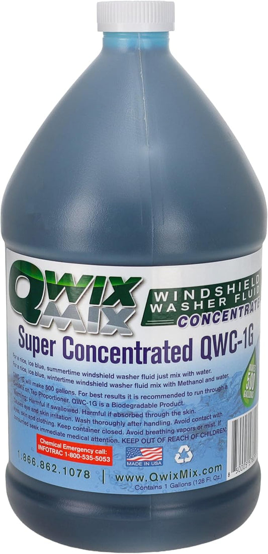 Windshield Washer Fluid Concentrate, 1 Gallon Makes 500 Gallons - 100% Biodegradable Grime & Dirt Remover, Superior Commercial Grade Glass Cleaner, Single…