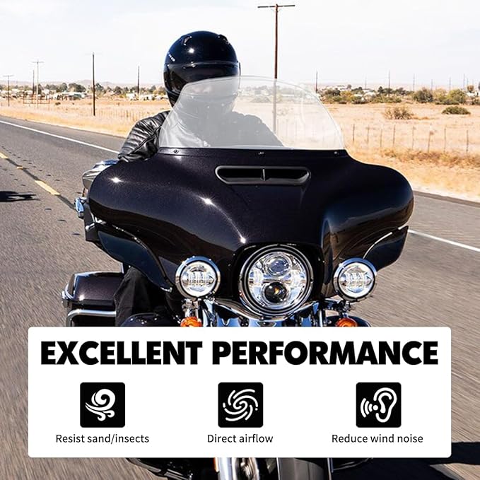 9" Windshield Windscreen for 2014-2024 Harley Davidson Touring Street Glide Electra Glide/Ultra Limited/Tri Glide FLHT FLHX FLHXS FLHTK, Clean