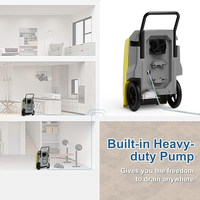 ALORAIR Storm Pro Commercial Dehumidifier 180 PPD, LGR Portable Dehumidifier with Pump, cETL Listed, 8 Years Warranty, LCD Display, for Clean-Up, Flood, Moisture