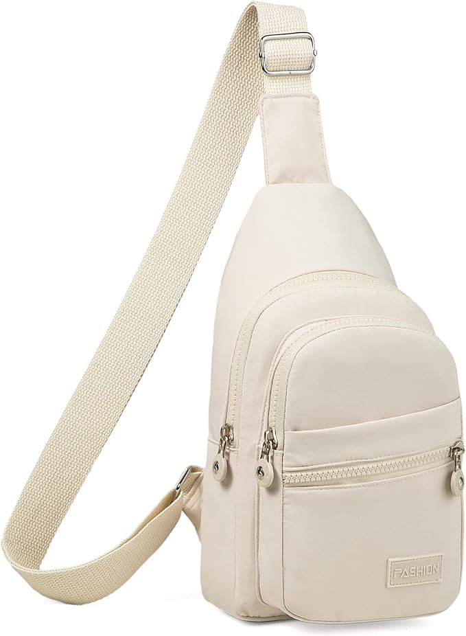 Sling Bag Small Crossbody Bags for Women, Cross Body Bag Sling Backpack for Outdoors Sports Hiking - Beige