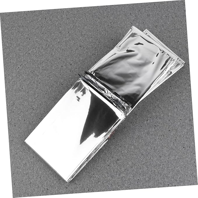 5pcs Emergency Survival Blanket Silver Reflective Insulated Rescue Blankets for Outdoor Camping Hiking First Aid Warmth Retention