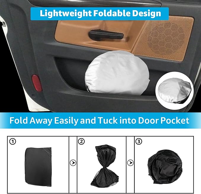 Front Windshield and Side Windows Custom Fit 2018-2024 2025 Freightliner Cascadia, Semi-Truck Semi, Commercial & Big Rig Truck Sun Shade Foldable Sun Protector Privacy Cover