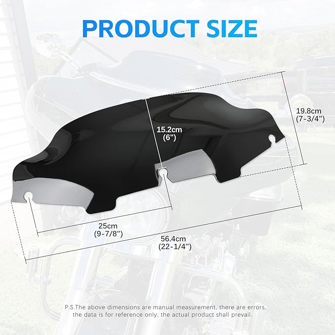 DREAMIZER Wave Windshield Windscreen,Specific Fit Motorcycle Windshield, PC Wind Deflector Compatible with Harley Touring Electra Street Tri Glide 1996 - 2013 (Black 6inch)