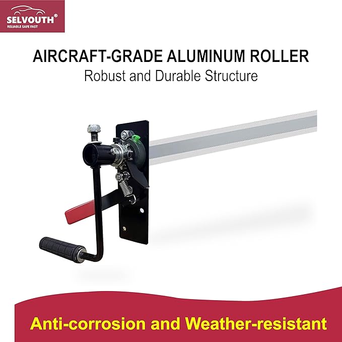 Width from 80" to 110", Hand Crank Tarp Roller Kit,Manual Pull Cab Level Dump Truck Tarp Roller Hexagon Axde equiped with 7" Sponge-Wrapped Handle (NO TARP)