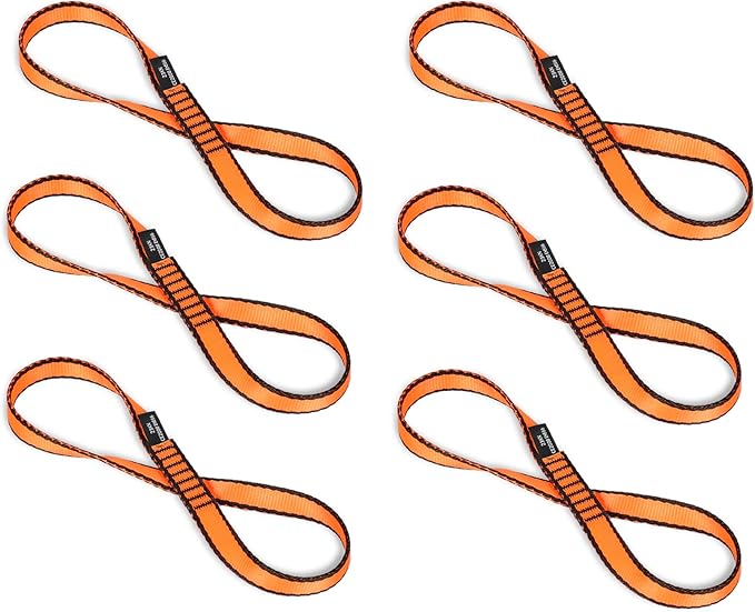 18MM Nylon Climbing Sling Runner - 23KN CE2008/EN566 Certified Outdoor Climbing Webbing for Rock Climbing, Rappelling, Mountaineering, Swing Gear, Outdoor Adventures & Emergency Anchoring