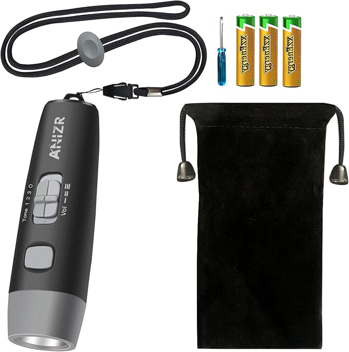 ANIZR Electronic Whistles with Lanyard,Adjustable 3 Tone & 3 High Volume Hand Emergency Whistle Basketball Referee Whistle for Coach,Teacher,Police,Outdoor Camping Boating Hiking(with Battery)