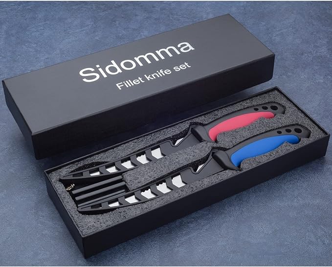 2 pcs Fishing Fillet Knife Set Stainless Steel 6.5 Inch Pro Fish Knife for Filleting, Fishing Gear, Fishing Tool Set, Fishing Sccessories Gifts for Men