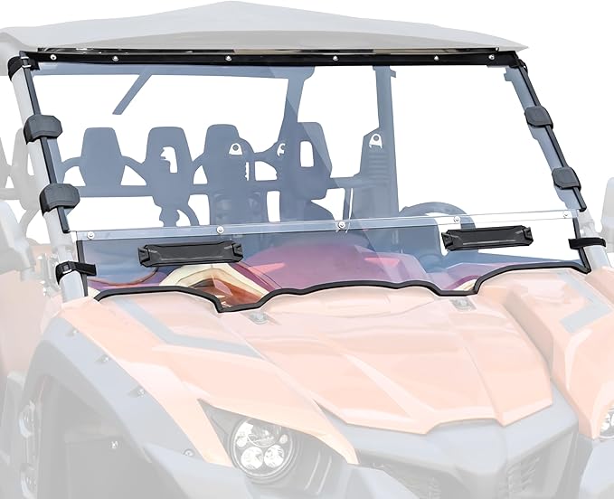 SAUTVS Full Windshield for Yamaha Viking VI, Clear Dustproof Durable Hard Coat Poly Vented Front Windshield for Yamaha Viking 2014-2025 Accessories