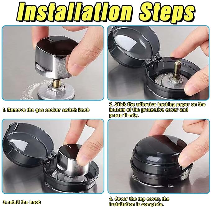 Stove knob Safety Covers for Child Upgraded Unlock Universal Size with Adult Two-Finger, Dual-Key Press Gas Stove Knob Locks Water Resistant Oil Resistant and High Temperature Resistant（5 Pack）