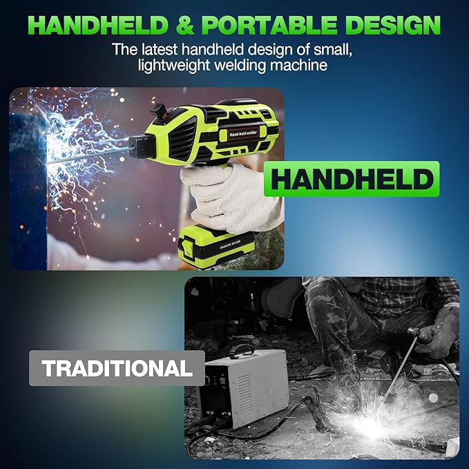 Portable Welder Handheld 110V Handheld Welder Machine, 20-120Amp Portable Welding Machine with IGBT Inverter 6 Variable Current Adjustment, Portable ARC welding machine for 1/16''-1/8'' Welding Rods
