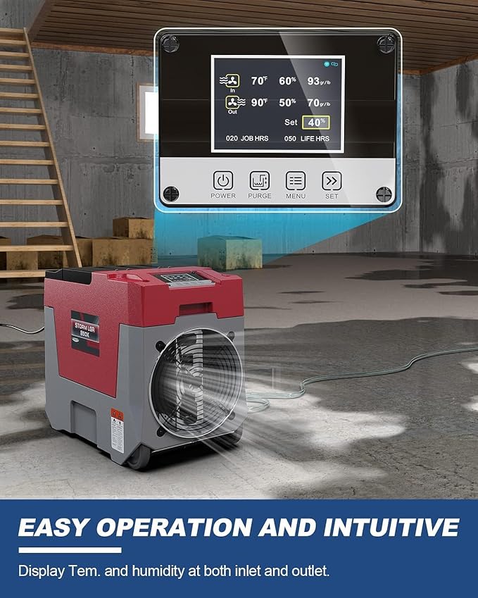 ALORAIR 180 PPD Commercial Dehumidifier Smart APP Control, 28 Gallons Industrial Dehumidifier for Home, Basements, Garages, Crawl Space, Water Damage Restoration, Storm LGR 850X