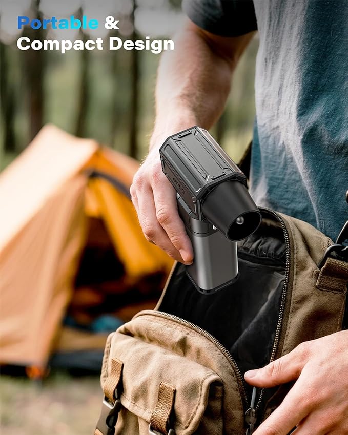 OQTIQ Electric Air Duster-Upgrade 40mm Big Motor, Compressed Air Duster with 450g Wind Pressure, 4-Gear Adjustable Cordless Air Blower for Pc, Keyboard, Car, Home Clean and Outdoor