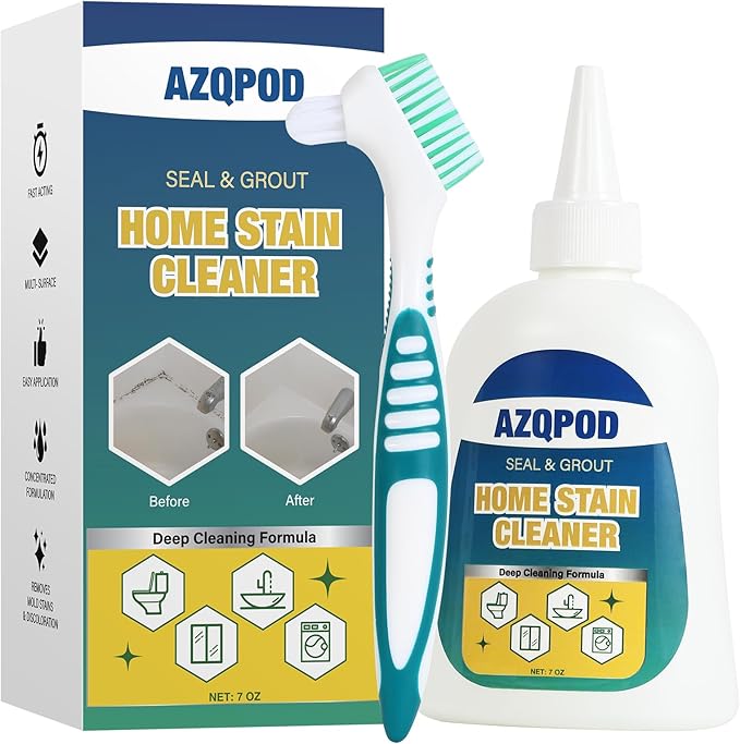 HOME STAIN CLEANER GEL – 7OZ Deep Cleaning Gel for Tile Gaps, Washing Machine Seals, Fridge Rubber, Wall & Shower Stains – Household Cleaning Solution for Bathroom, Kitchen, Room, Laundry
